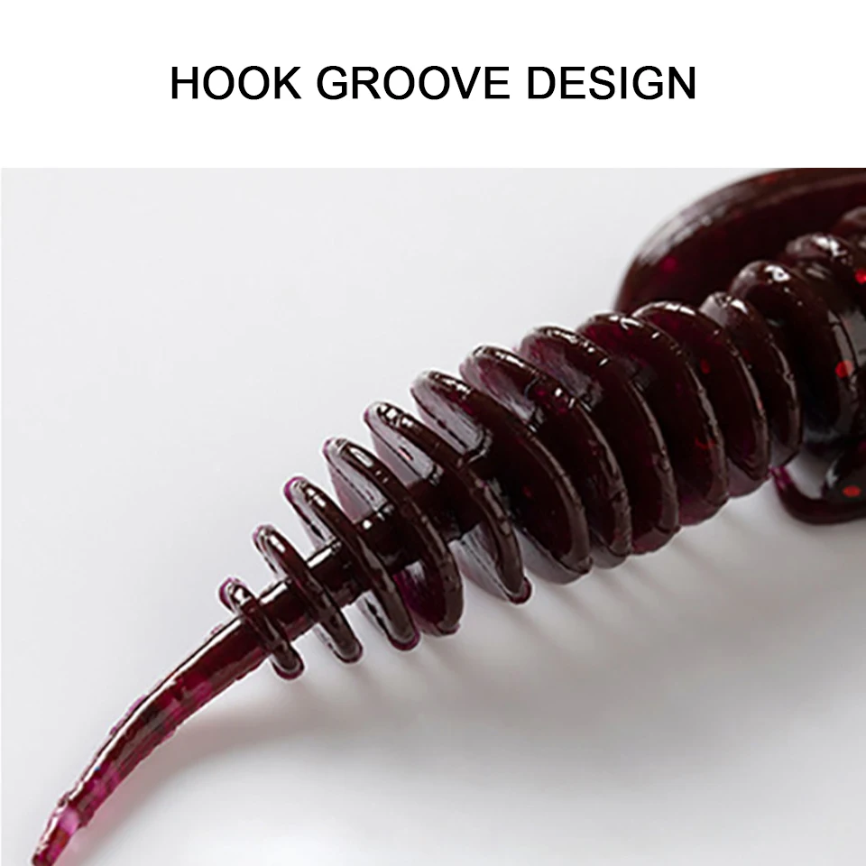 Señuelos blandos de plástico de 6,2 CM y 1,6G, cebos flotantes de silicona, cebo de gusano blando de agua dulce, cebos de Pesca de lubina y mandarina, 12 piezas - imagen 4