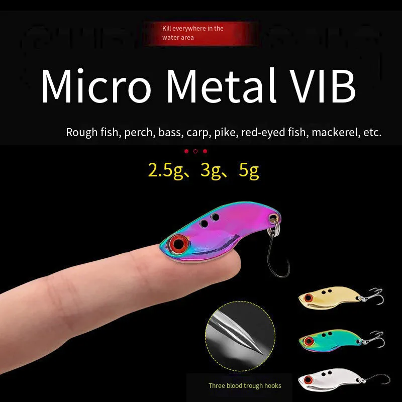 Señuelos de Pesca VIB de Metal, 2,5g, 3,5g, 5g, Mini cebo duro Artificial que se hunde, plantilla para trucha, lentejuelas, trémbling, Wobbler, aparejos de Pesca - imagen 2