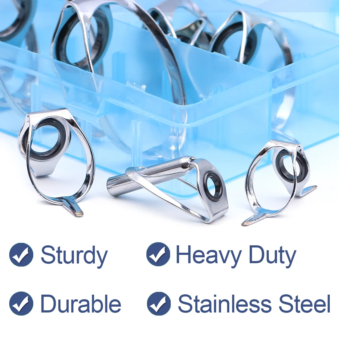 Juego de guías de varilla para barco FishTrip, juego de guías de varilla resistente de acero inoxidable, varilla de agua salada para reparación de varillas de barco - imagen 3