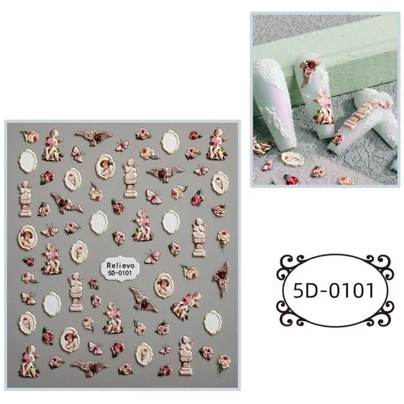 Decoración única de ala de Ángel para niños, pegatinas de uñas, decoración de uñas Floral, diseño vibrante de larga duración, amigable con los niños, belleza - imagen 4