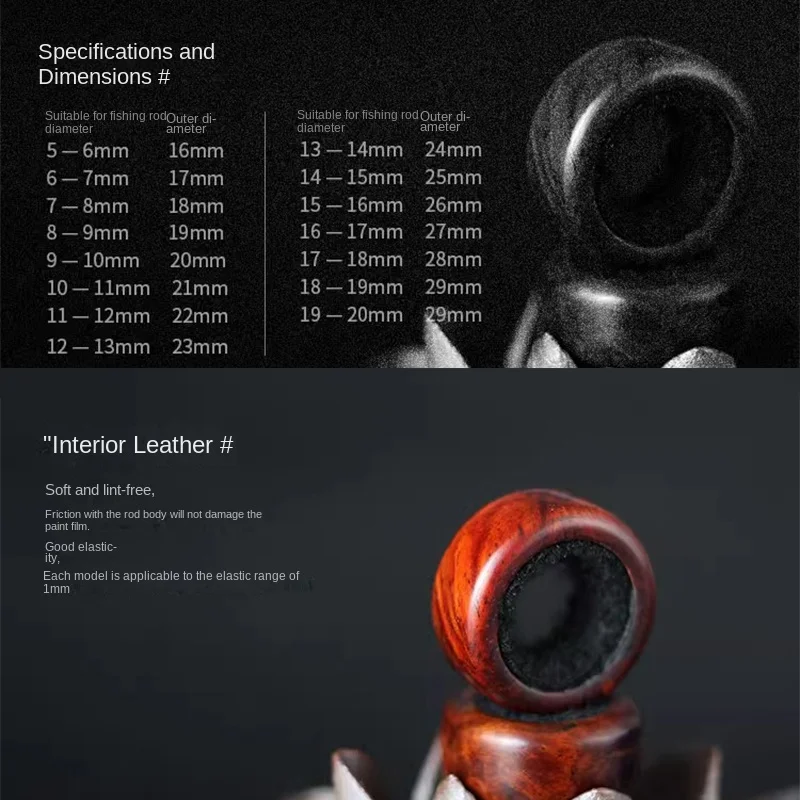 Caña de pescar LINNHUE, caña de caoba, control de sándalo púrpura, junta tórica sin retorno, anillo antideslizante de madera maciza, accesorios de pesca - imagen 5