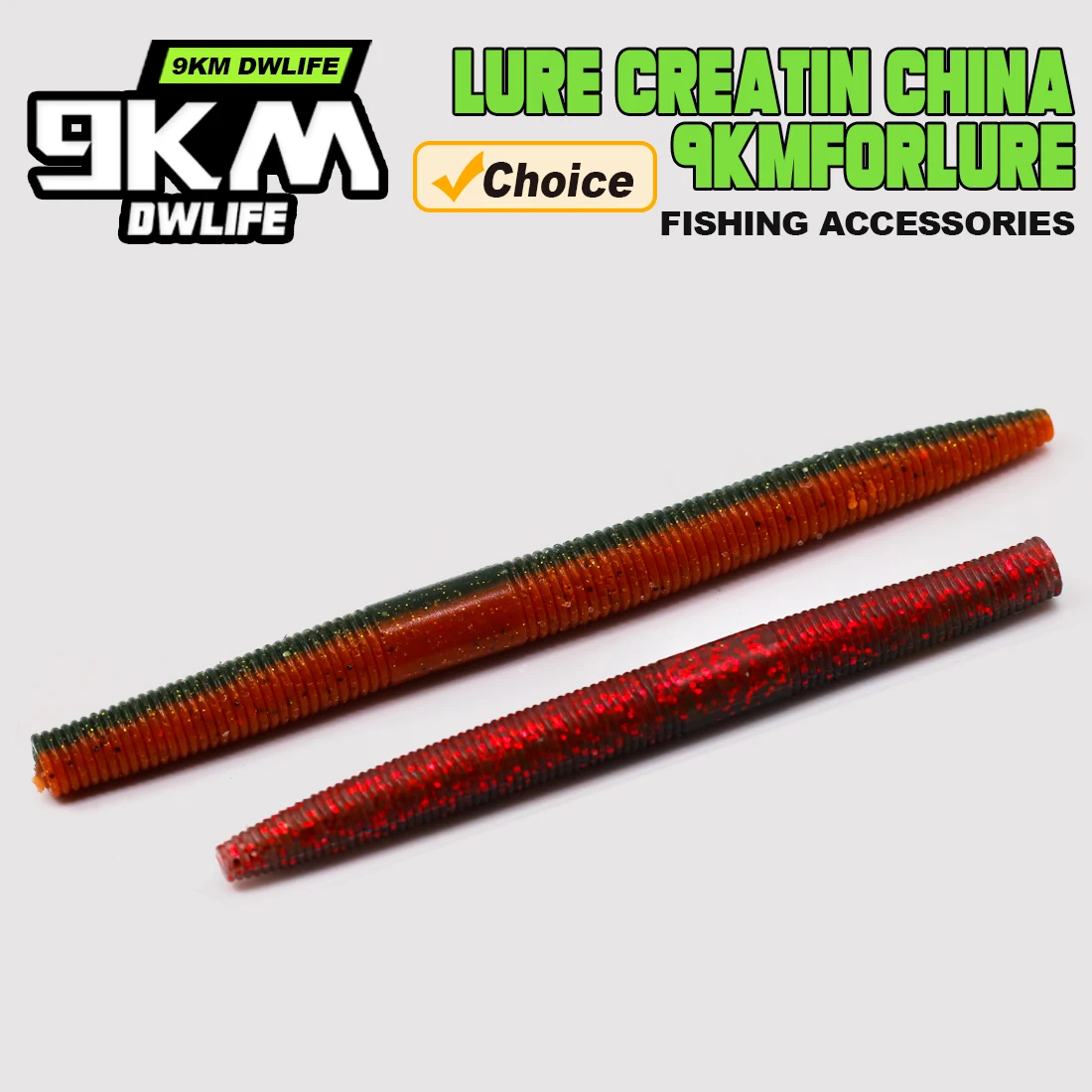 Señuelos de gusano blandos, 15 Uds., para lubina, cebos de gusano de plástico para aparejo loco, pesca de agua dulce, calabaza