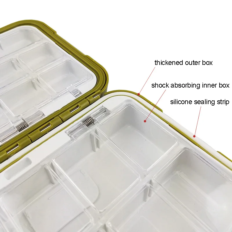 Caja de aparejos impermeable doble cara para pesca con mosca - imagen 3