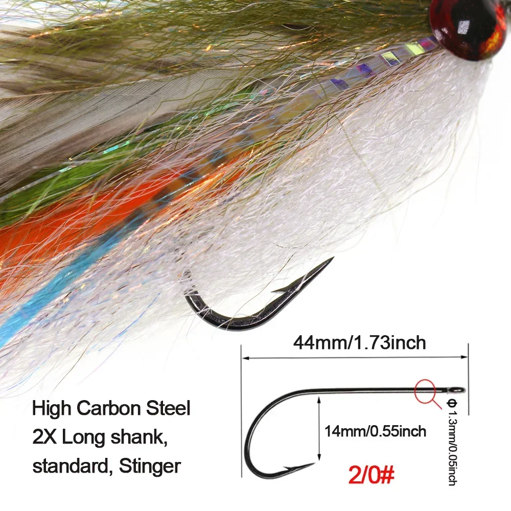 ICERIO Big Streamer Grizzly Hackle – Mosca para lubina y lucio - imagen 5