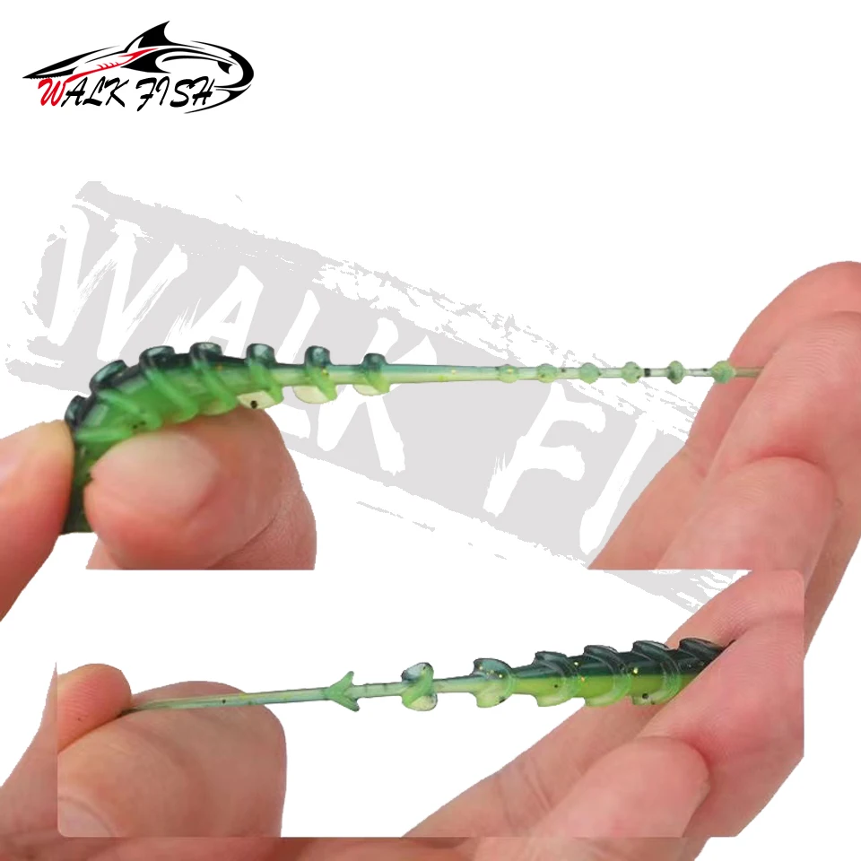WALK FISH 20 piezas nuevo cebo de gusano cebo suave 61mm señuelo de oruga marina silicona Artificial Swimbaits Pesca señuelo suave - imagen 5