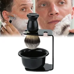 Set de afeitado para hombre con cepillo, soporte y taza de jabón