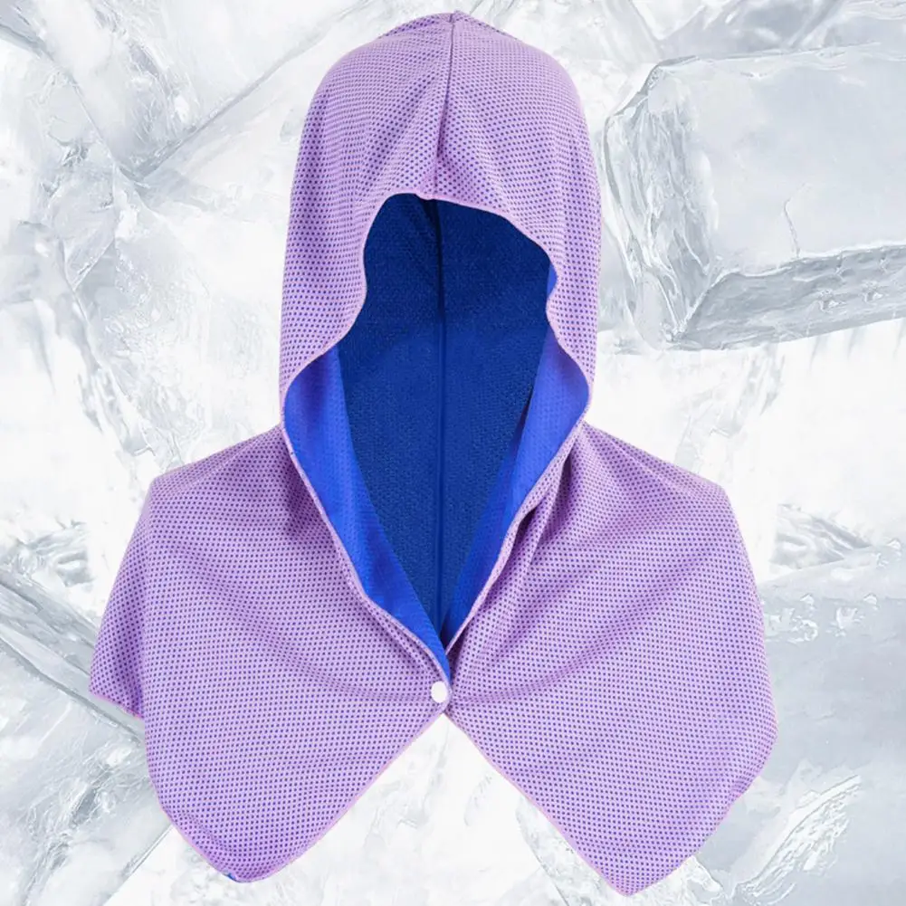 Sudadera con capucha refrescante, toalla para el cuello, protección solar, toalla helada, verano, clima caliente, transpirable, deportes, gimnasio, entrenamiento, chal para la cabeza - imagen 5