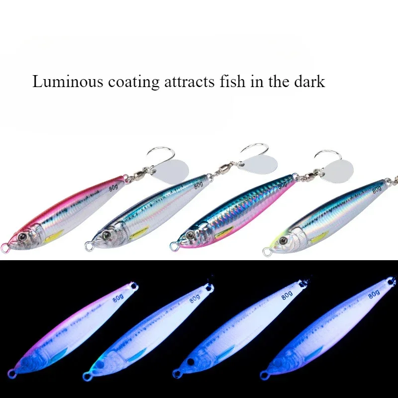 Señuelo de plantilla de Metal de hundimiento rápido con estampado 3D, 40g, 60g, 80g, señuelo de pesca de fundición de tierra de agua salada, plantilla de Metal Vertical para lubina, novedad de 2026 - imagen 5