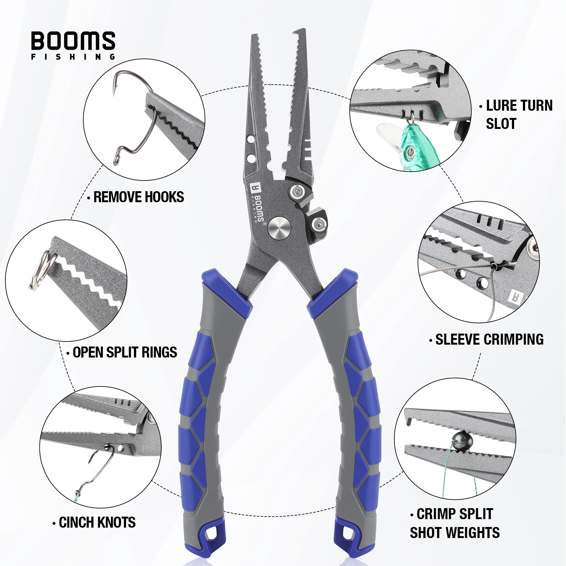 Booms Fishing-Alicates de pesca multifuncionales de acero al carbono, juegos de herramientas de pesca con pinza de pescado de fibra de vidrio - imagen 2
