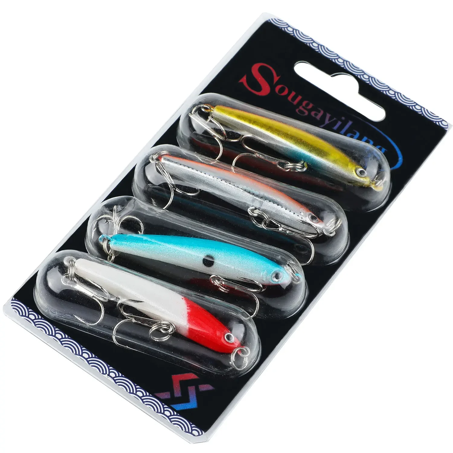 Sougayilang 4 Uds señuelo pececillo cebo Artificial 4g Wobblers flotantes duros Crankbait trucha Lucio carpa aparejos de Pesca - imagen 5