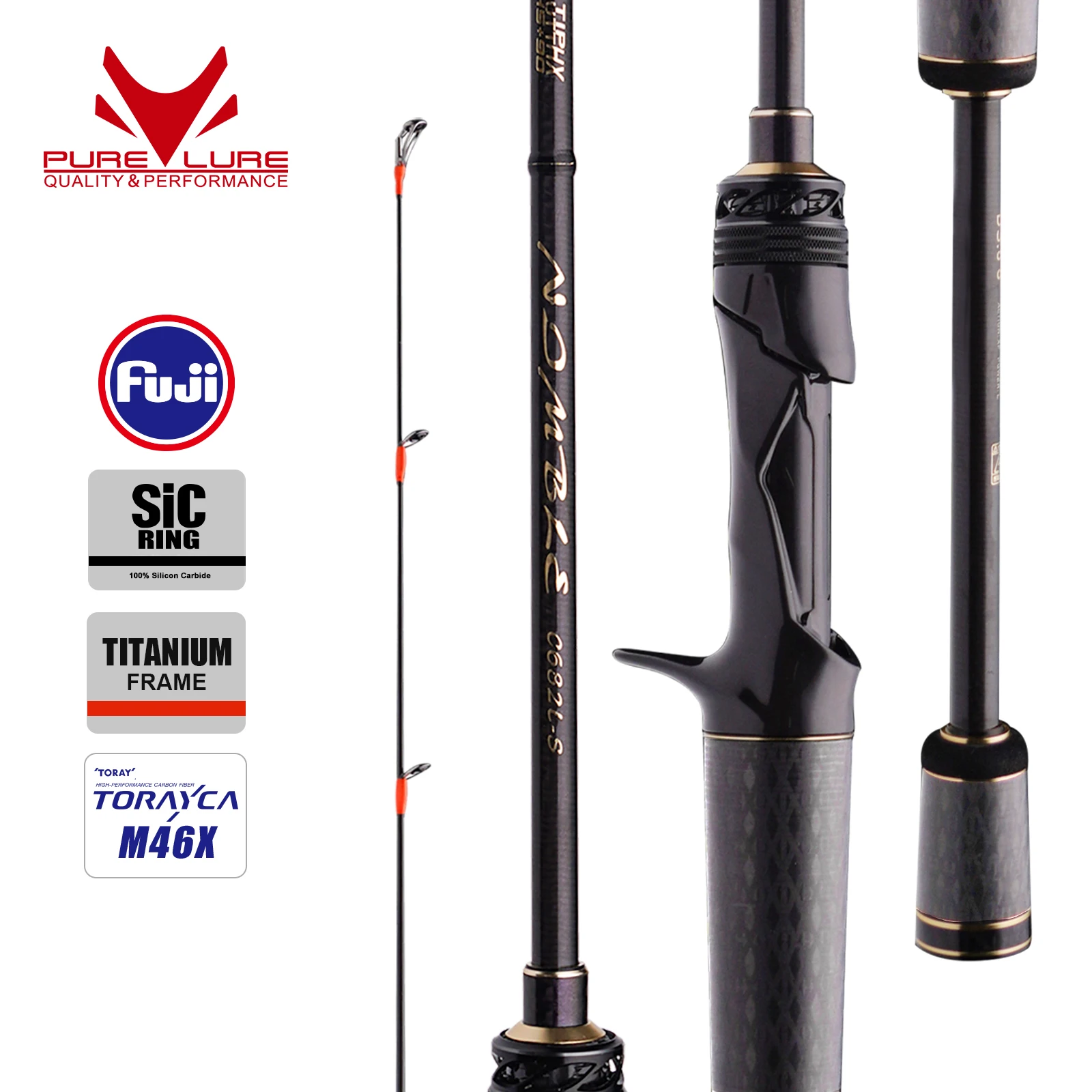 PURELURE NDMBLS Señuelo Suave Acción EXF Titanio Fuji SIC Carbono