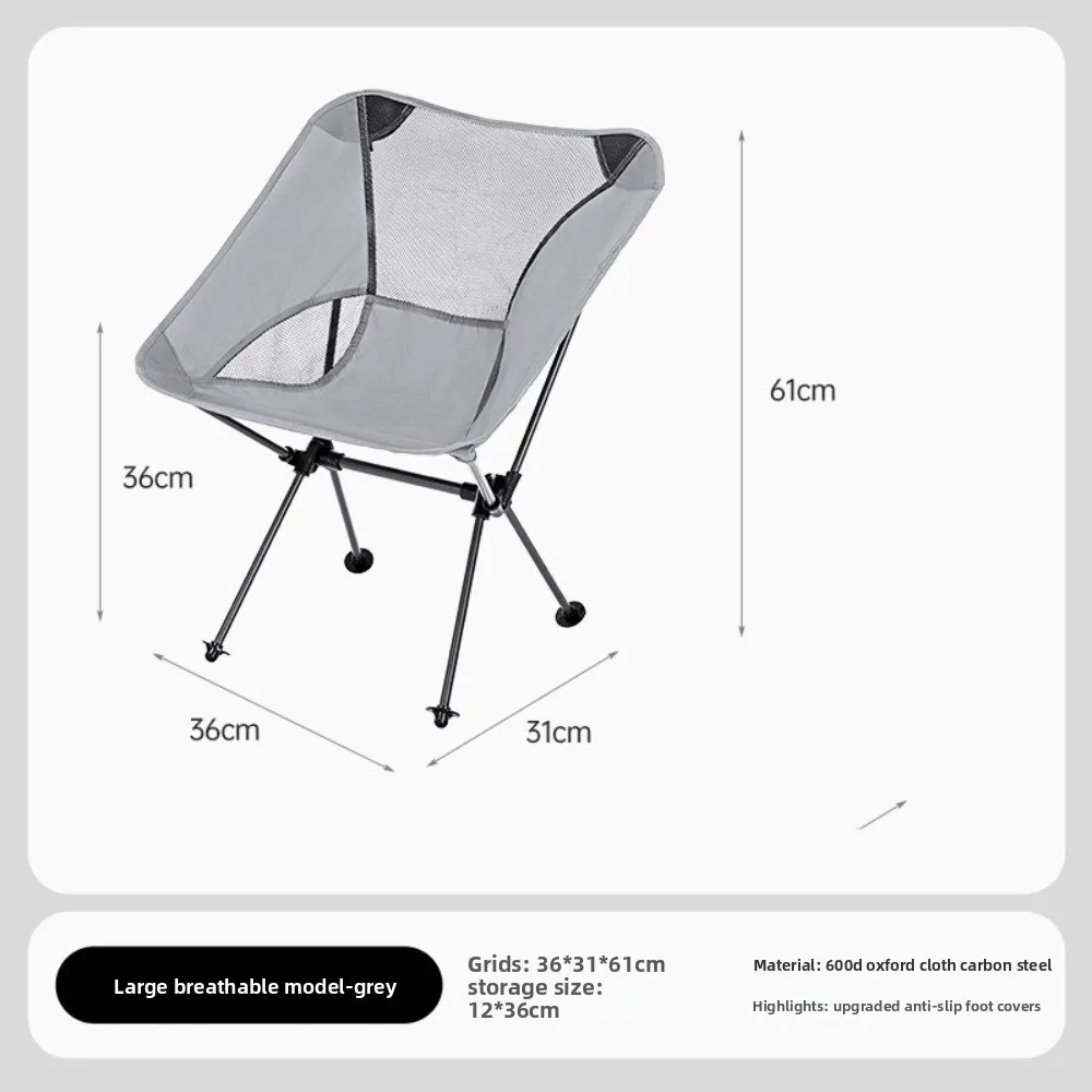 Silla plegable ultraligera portátil para exteriores, silla ergonómica desmontable para acampar, cómoda silla de playa para jardín - imagen 3