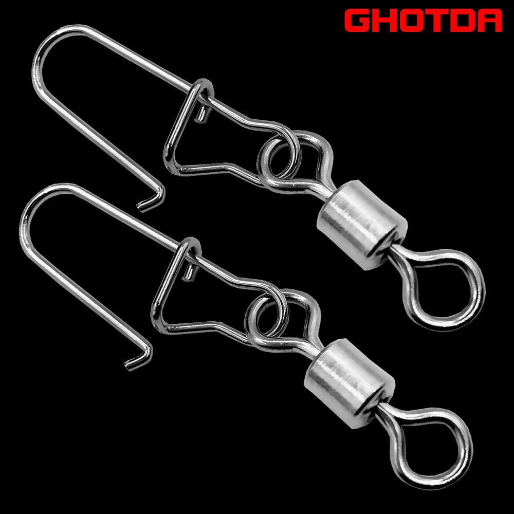 Juego de anzuelos de Pesca giratorios de acero inoxidable, gancho de Pesca conectado, 20/50 piezas, rodamiento giratorio - imagen 5