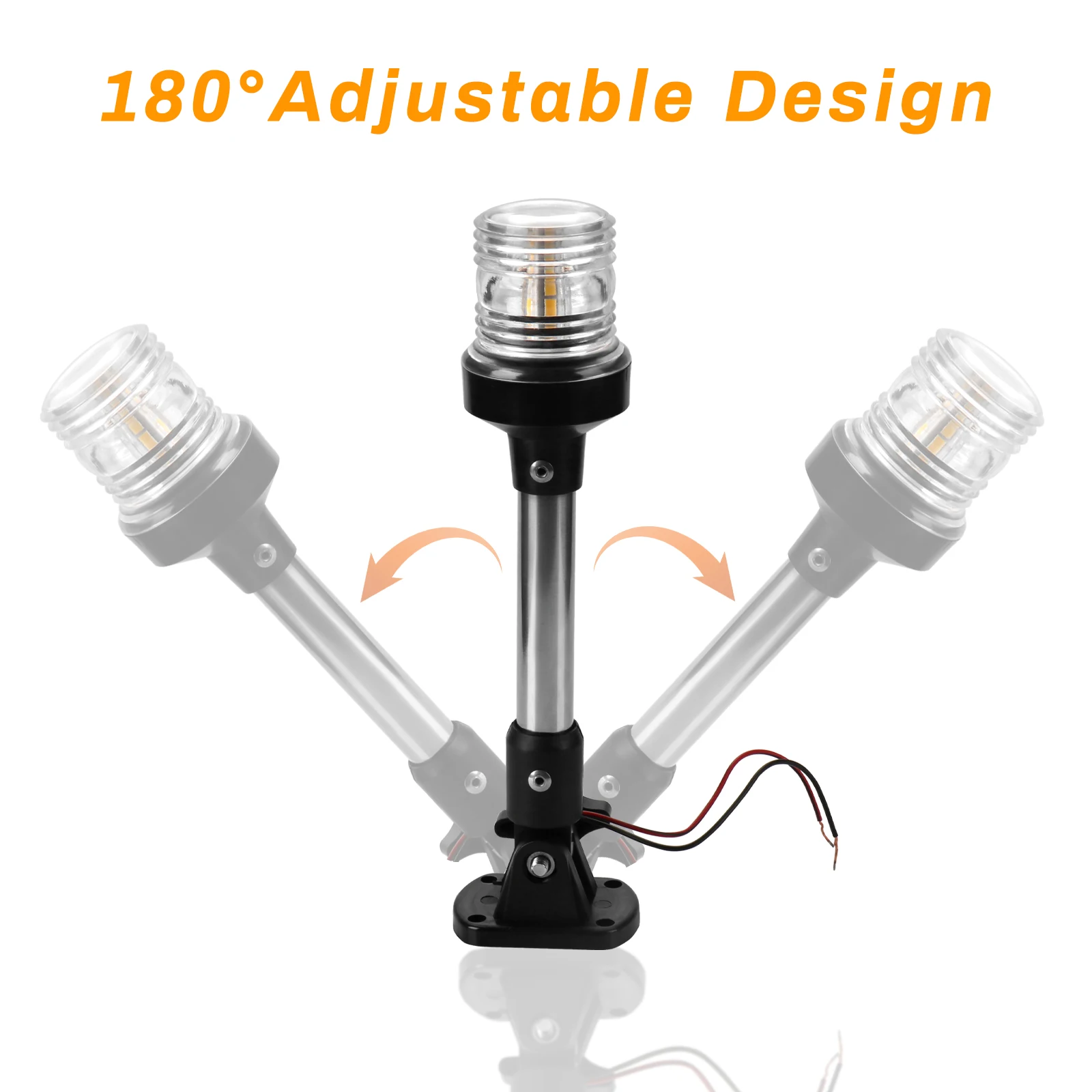 Luces de popa Led de 9 pulgadas para barcos, luz de anclaje para barcos, товы© о Wenaнь на кеtek Navigation 12-24V, luz de popa impermeable para barcos - imagen 4