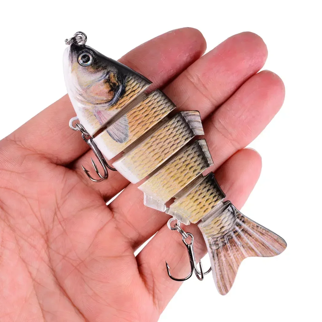 Wobblers de hundimiento, Señuelos de Pesca 6 Multi articulados Swimbait, cebo Artificial duro, señuelo de pesca de Lucio/lubina Crankbait, 3 unids/lote por caja - imagen 4