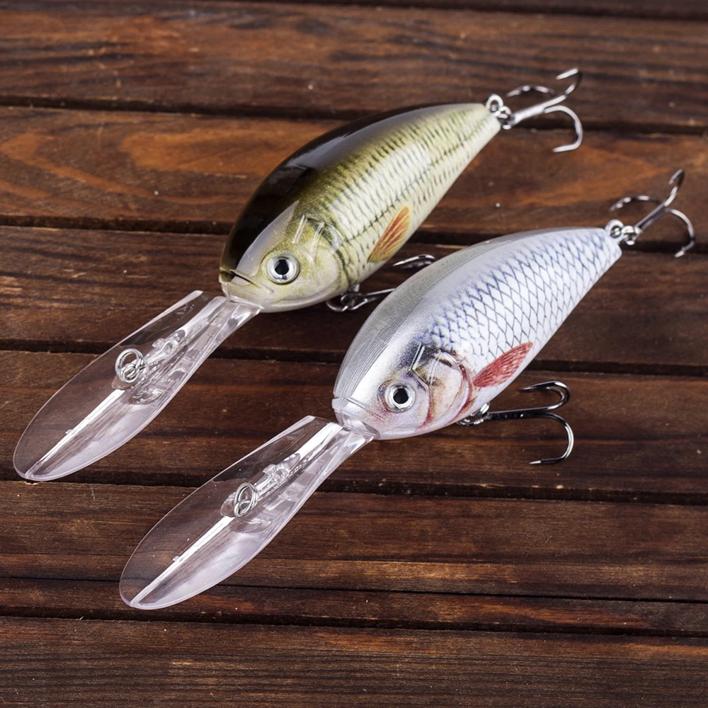 CCLTBA-Señuelos de Pesca artificiales, cebos de plástico duro, manivela de buceo profundo, aparejos de arrastre de lubina oscilante, 11,5 cm, 18g - imagen 4