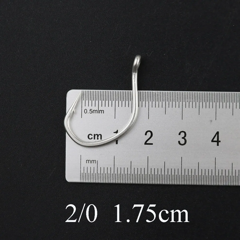 100 Uds anzuelos 1/0 2/0 3/0 4/0 cabezal de balanceo lento anzuelo de hierro para Jigging barco antioxidante estañado accesorios de Pesca de mar - imagen 5