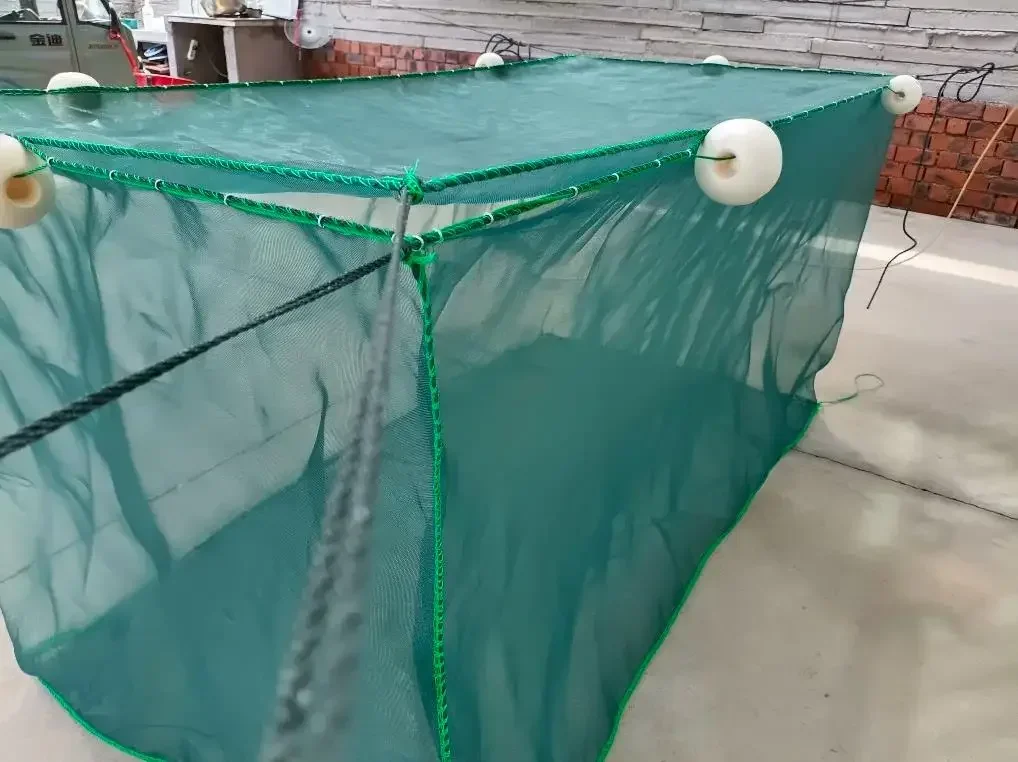 Lawaia-jaula de red para peces, jaula de cría de peces con cubierta, red de cangrejos, estaca, estanque, cultivo de peces, acuicultura, malla pequeña - imagen 2