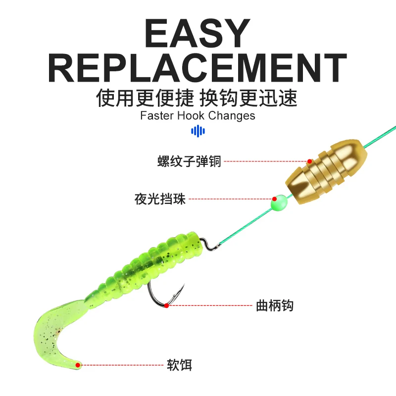 OBSESSION-Bala roscada de cobre KY001, 50 unidades, 1,8g, 3,5g, 5g, 7g, 10g, Conector de hundimiento más rápido, plomo de pesca de latón - imagen 5
