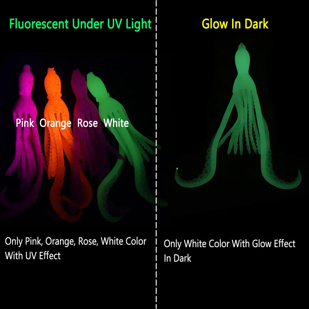 Bimoo 3 piezas 3,9g brillo UV suave pulpo cebo de calamar flotante Material TPR Pesca Wobbler aparejos de Pesca pargo de agua salada señuelo de Pesca - imagen 5