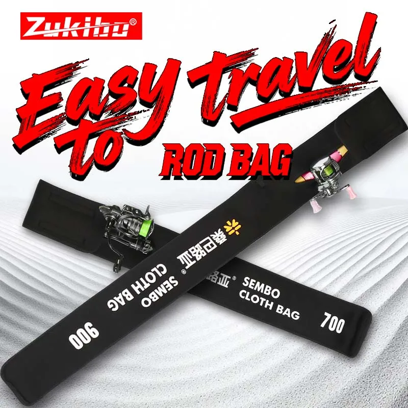 ZUKIBO-bolsa de almacenamiento portátil para caña de pescar, funda protectora para caña de pescar, rueda de goteo de agua, rueda textil, funda para caña de pescar portátil