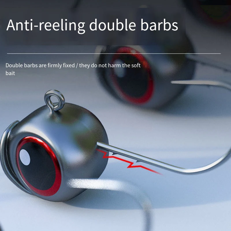 10 unids/lote 2,5g 3g 5g cabeza de plomo anzuelos con púas raíz Ned gancho pesca cola en T señuelo suave aparejos 3D ojos gancho Jigging cebo - imagen 4