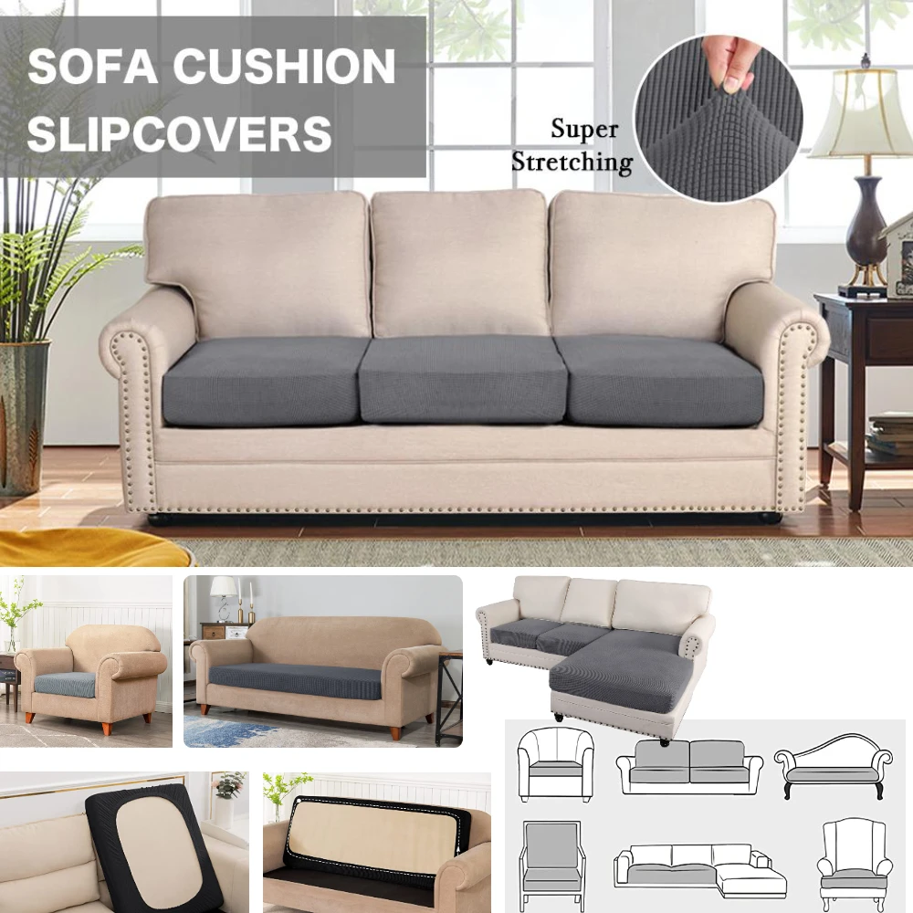 Fundas de cojín de sofá de Jacquard elásticas, fundas de sofá para sillas, fundas de cojín para asiento, Protector de cojín para reemplazo de 1-2-3 plazas - imagen 3