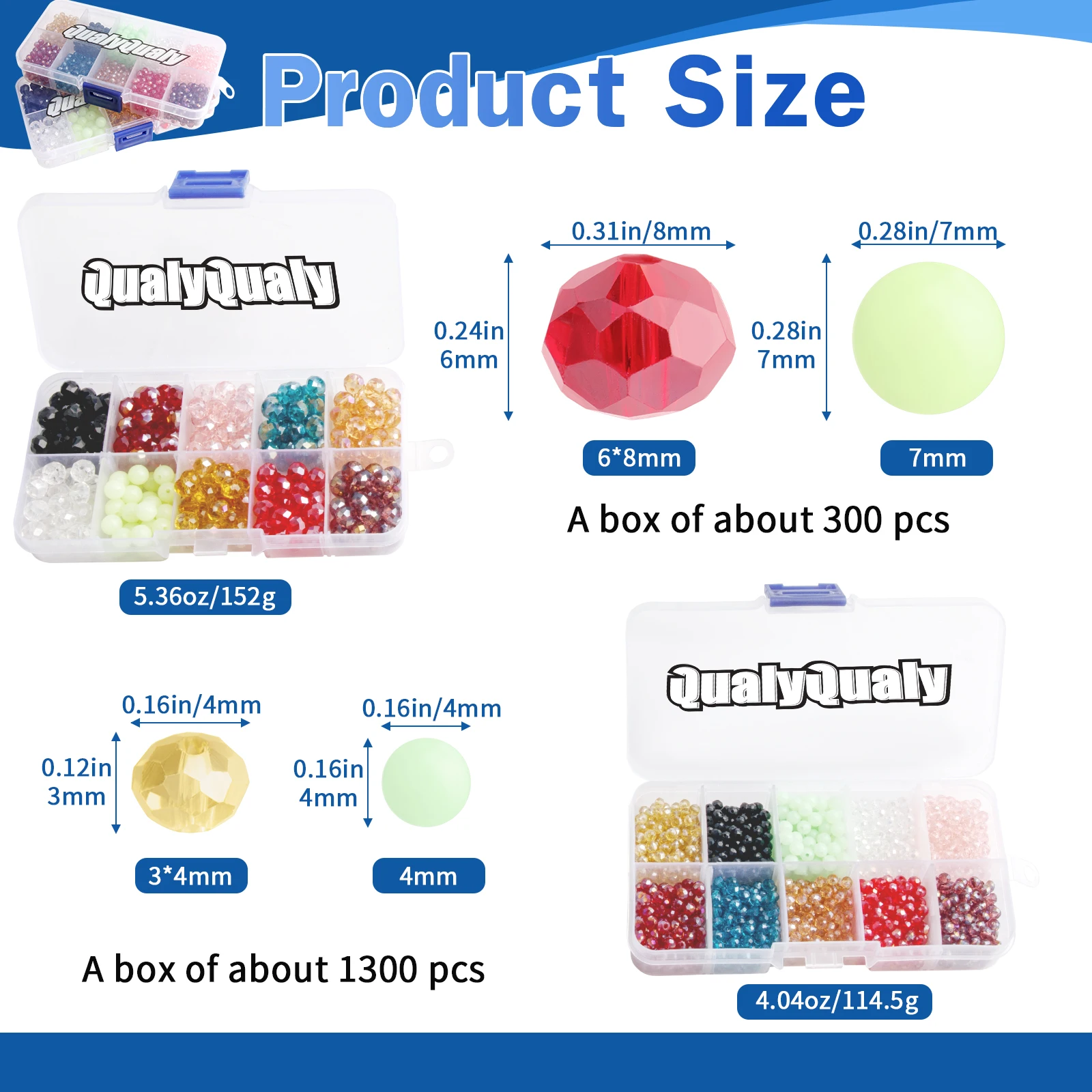 Señuelo luminoso para pesca, cuentas luminosas de 8mm, 300 piezas, 4mm, 1300 piezas - imagen 3