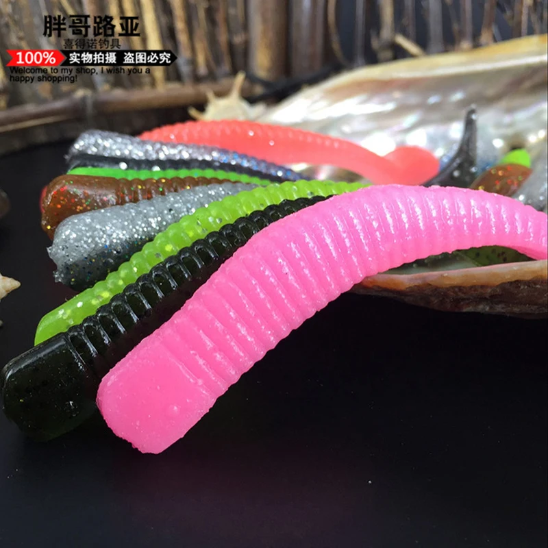 Donglejian-Coda oscilante L J3.1/4,2, 76mm3g/107mm7,9g, cebo suave de gusano, cola en T, depósito de pesca en roca biónica, equipo de pesca - imagen 2