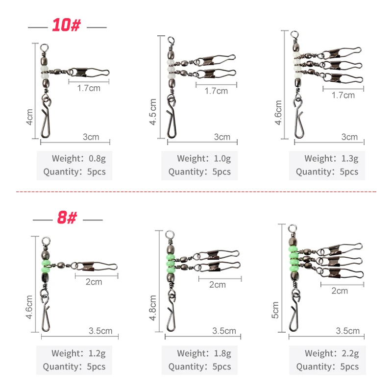 Nuevo Juego de 45 Uds de rodamientos de pesca, anillo sólido, plantilla de calamar, señuelo giratorio, conector de pesca con enclavamiento, accesorios a presión - imagen 2
