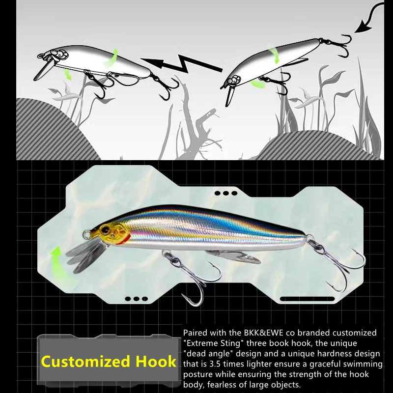 EWE-señuelo de pesca de pececillos, cebo duro Artificial de alta gravedad específica, cuchillo plateado Feiguotou de 65/70/77mm, 11g/14g/18g, nuevo - imagen 4