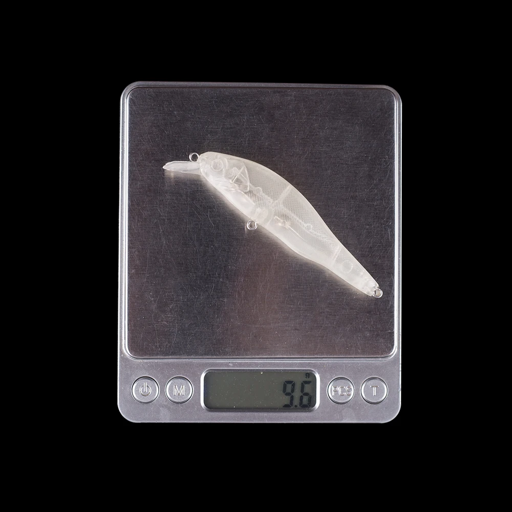 Hanlin-Cebo flotante de plástico duro sin pintar, señuelo de pesca de lubina Artificial, sonajeros en blanco, aparejos de Musky, 10/20 piezas, 9cm, 10g - imagen 3