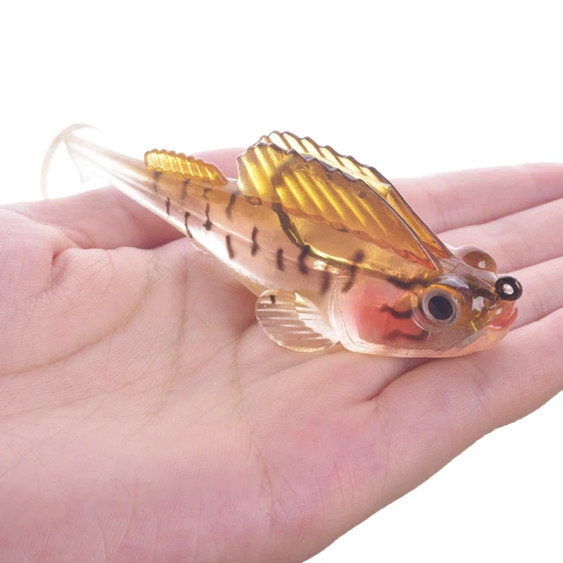 1 Pieza Lightweight Glowing Silicone Wobblers, Soft Bait de pesca, anzuelo oculto para jig, señuelo artificial de goma para lubina, cola artificial, Swimbaites - imagen 2