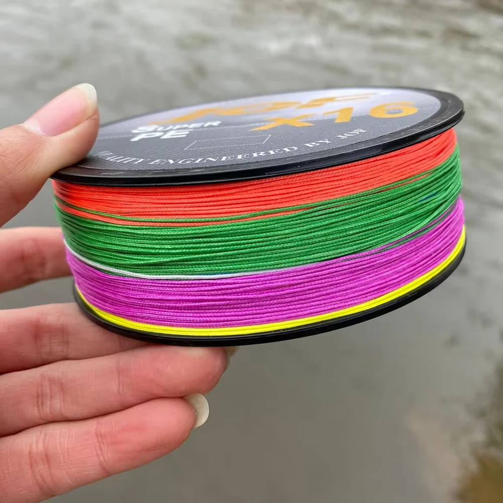 Línea trenzada de pesca de 16 hebras, cable principal multifilamento de 25-100LB, línea trenzada de PE resistente a la abrasión de 500M, línea de pesca de agua salada - imagen 2