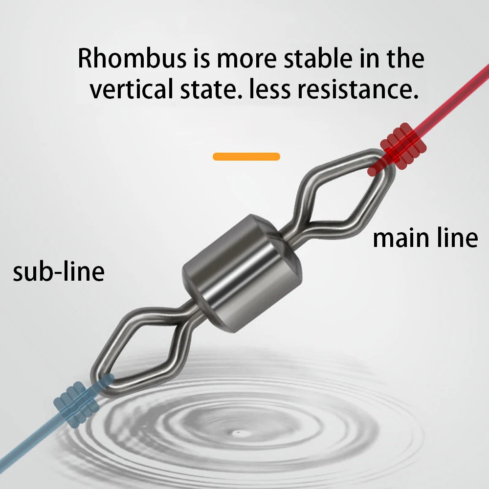 DNDYUJU 30 a 50 Uds rodamiento de barril de pesca giratorios rombos giratorios conector de pesca accesorios de pesca herramientas de gancho - imagen 3