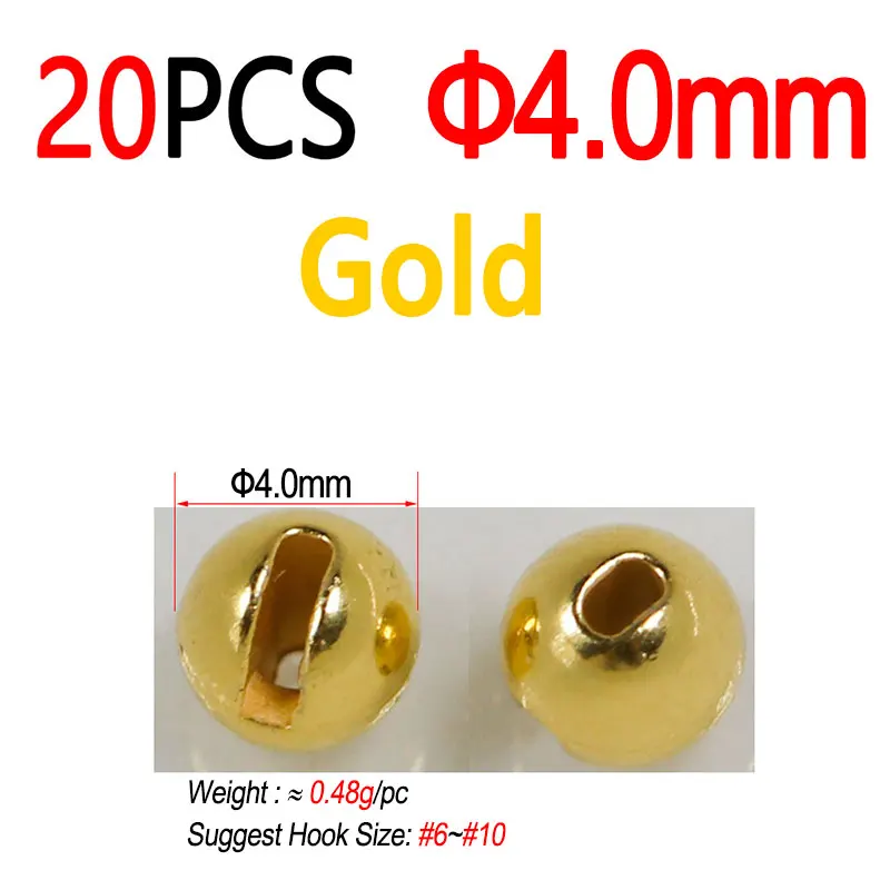 20pcs 4.0mm Gold