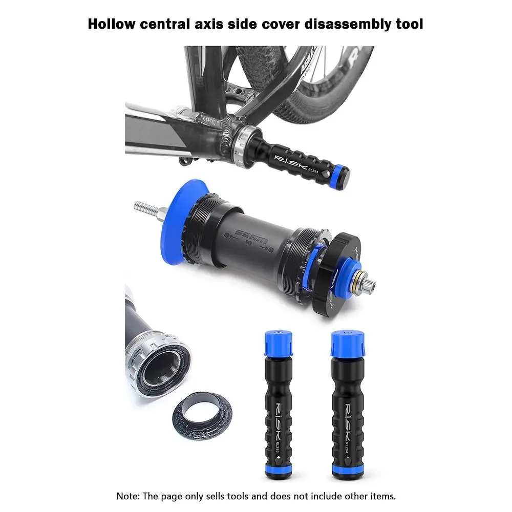 Herramienta de cubierta lateral del eje Central de bicicleta azul y negro, cubierta de plástico a prueba de polvo de 24/29mm, cubierta lateral del eje Central hueco integrado - imagen 3