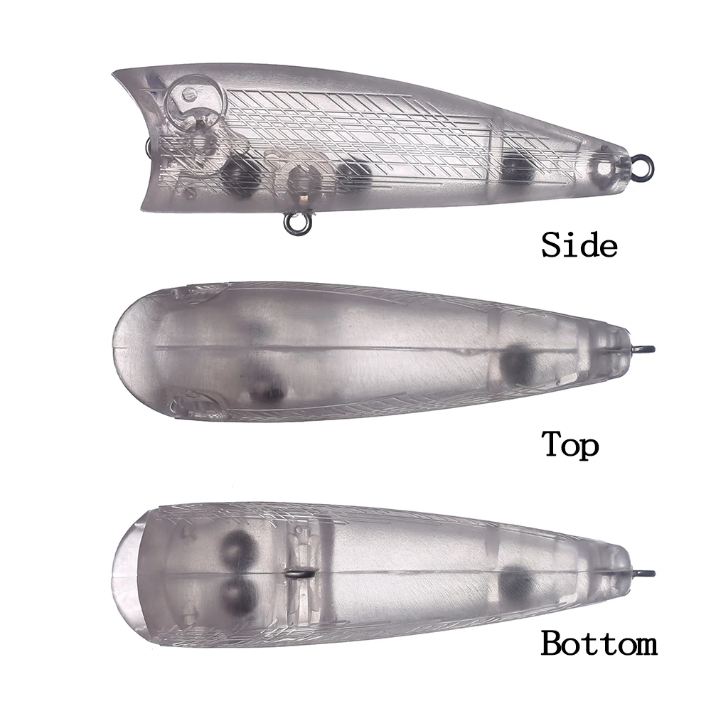 Chan'sHuang-Cebo en blanco sin pintar de 20 piezas, aparejo de señuelo de pesca Artificial, 65mm/75mm, sonajero de superficie, Popper, hecho a mano - imagen 3