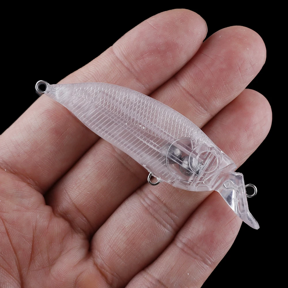 Chan'sHuang-Cebo en blanco sin pintar, 10 piezas, 70mm, 7,5g, bolas magnéticas, pececillo tambaleante, manivela poco profunda, señuelo de pesca Artificial hecho a mano - imagen 3