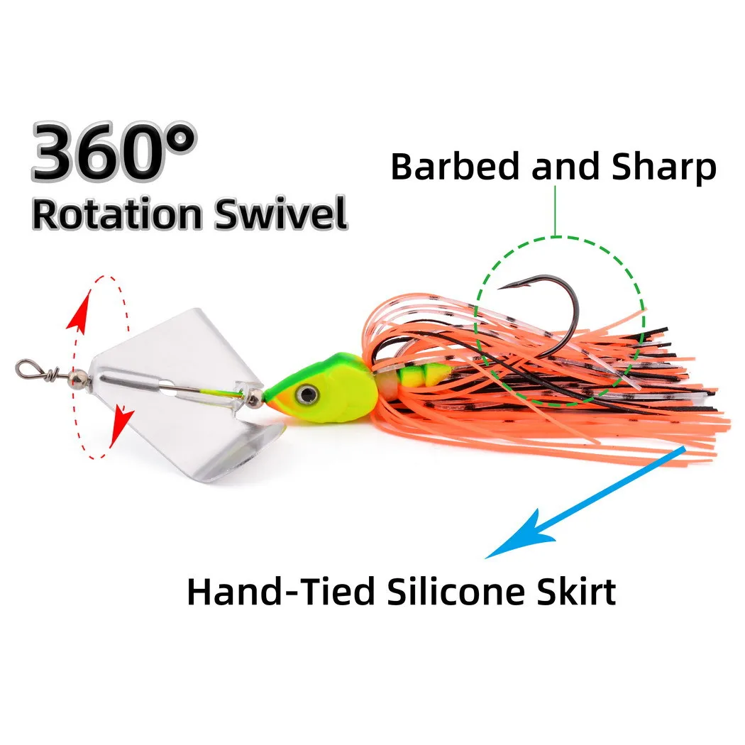 1Pc 10G 14G Chatter cebo giratorio cebo de pesca sin malezas Buzzbait wobbler chatterbait para lubina pike walleye pez - imagen 5