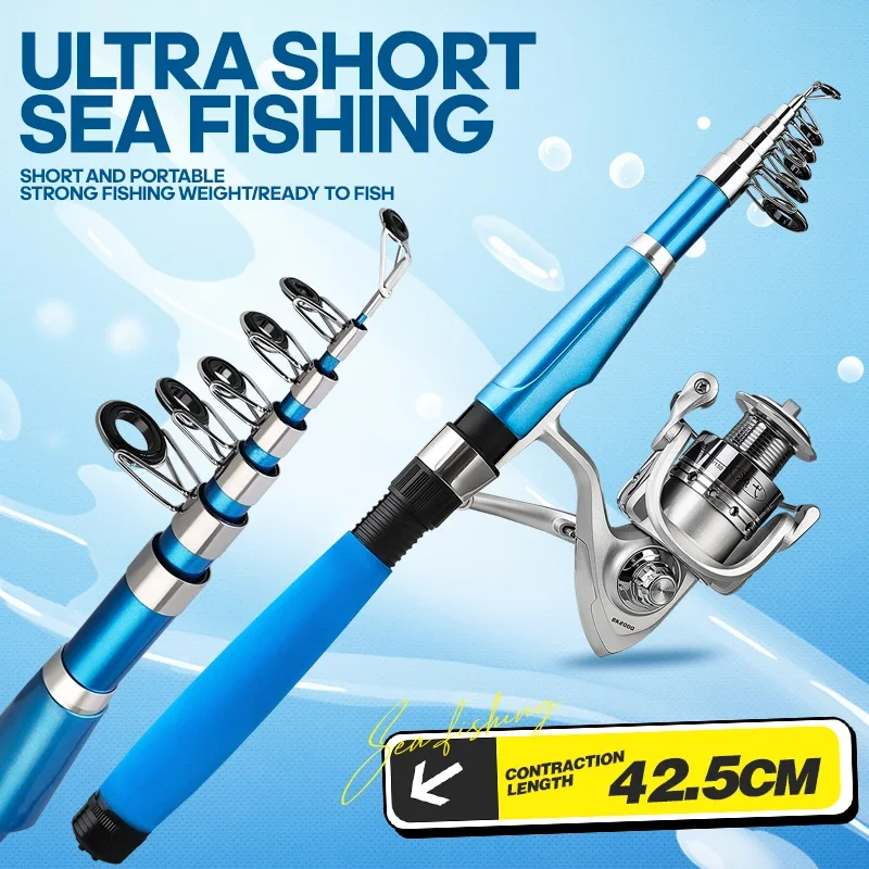 Caña de pescar telescópica 1,8 M 2,1 M caña de pescar dura ultraligera para uso portátil de fundición larga - imagen 2