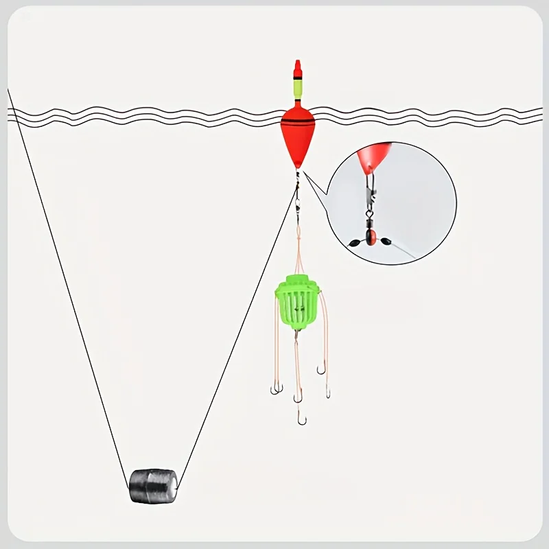 5 unids/set flotador de pesca de plástico anzuelos para morder peces señuelos bolas tapón boya aleteo para recordar Lightstick herramientas de aparejos de pesca - imagen 3