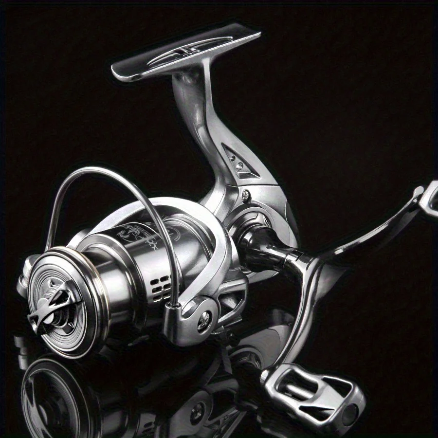 Rueda giratoria de sedal de pesca de aleación de aluminio plateado, doble balancín, adecuada para pesca en el mar, señuelo de tiro largo - imagen 2