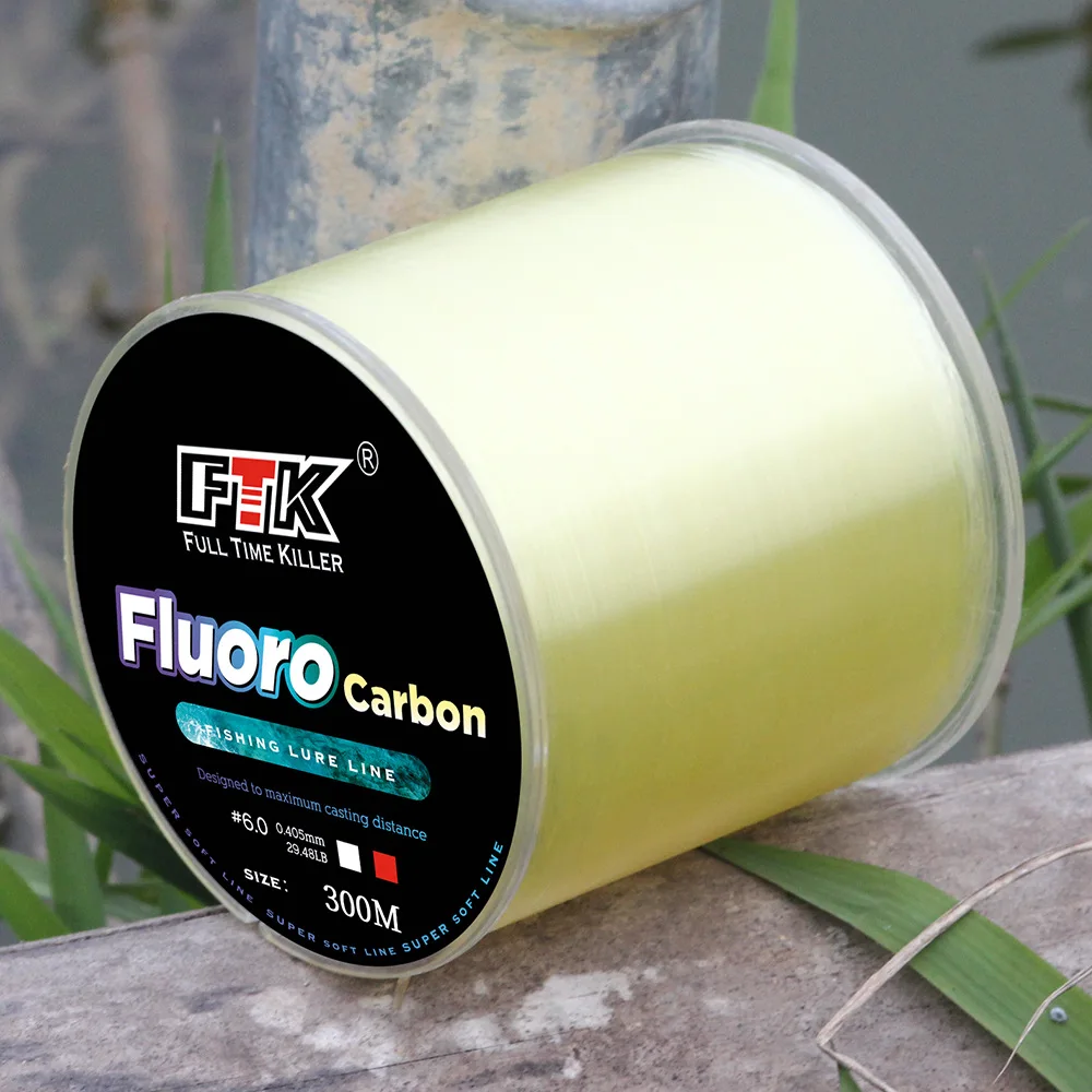 Línea de pesca con revestimiento de fluorocarbono de 300M, 0,20mm-0,60mm, 7,15LB-45LB, línea líder de fibra de carbono, señuelo de pesca, línea de hundimiento, Japón - imagen 3