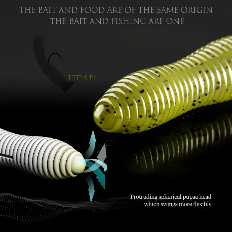 Lurefans 2024 nuevo 1,7/1,85/2,0 pulgadas 8/9 Uds BB-PIPA cebos blandos flotantes señuelo de pesca de gusanos artificiales cebo elástico alto - imagen 4