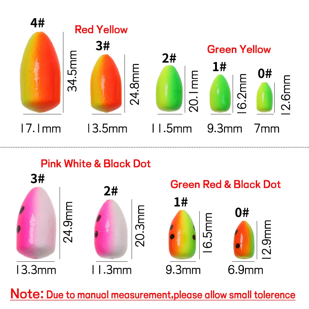Elllv 20 piezas flotadores de pesca de espuma cuentas ovaladas para pesca en Surf cebo vivo pesca en agua salada Pompano Walleye aparejos inferiores de bagre - imagen 3