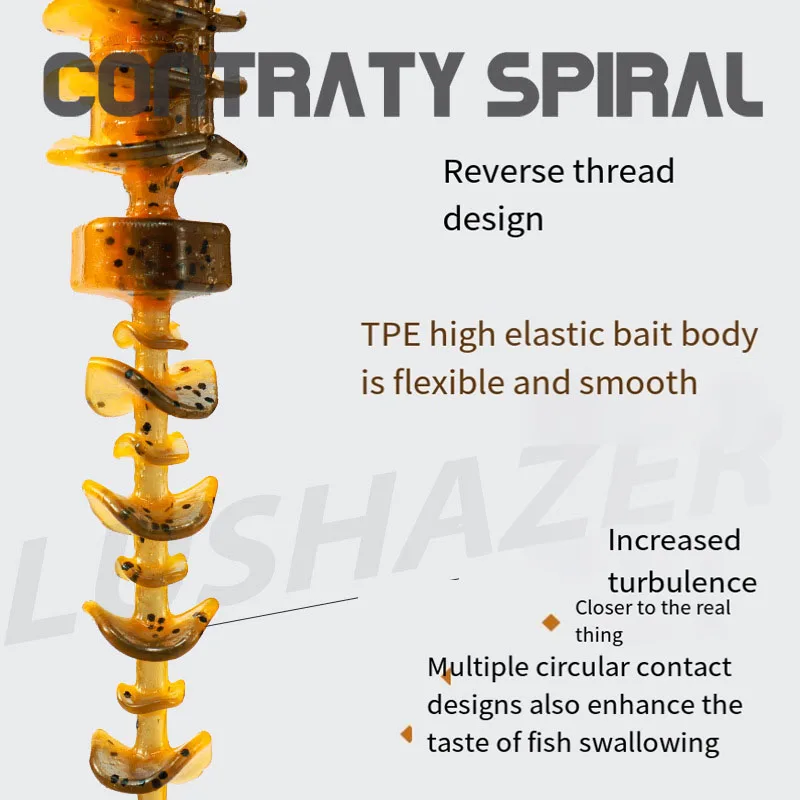10 Uds. Luz de agua flotante, gusano de baile, simulación de lombriz de tierra, señuelo Luya realista, Señuelos de pesca realistas con sal y olor a pescado - imagen 5