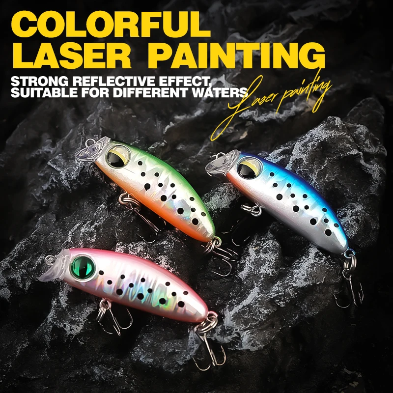 Señuelo de pesca TAIYU, 4cm, 2,5g, Micro pececillo, Wobbler, Mini Swimbait de hundimiento lento, cebo duro Artificial con 2 ganchos, cebo falso - imagen 5