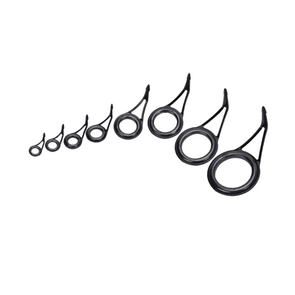 Juego de reparación de aparejos de pesca, 8 Uds., guía de caña de pescar, punta circular, anillo de ojo, bucle de alambre, accesorios de pesca - imagen 3