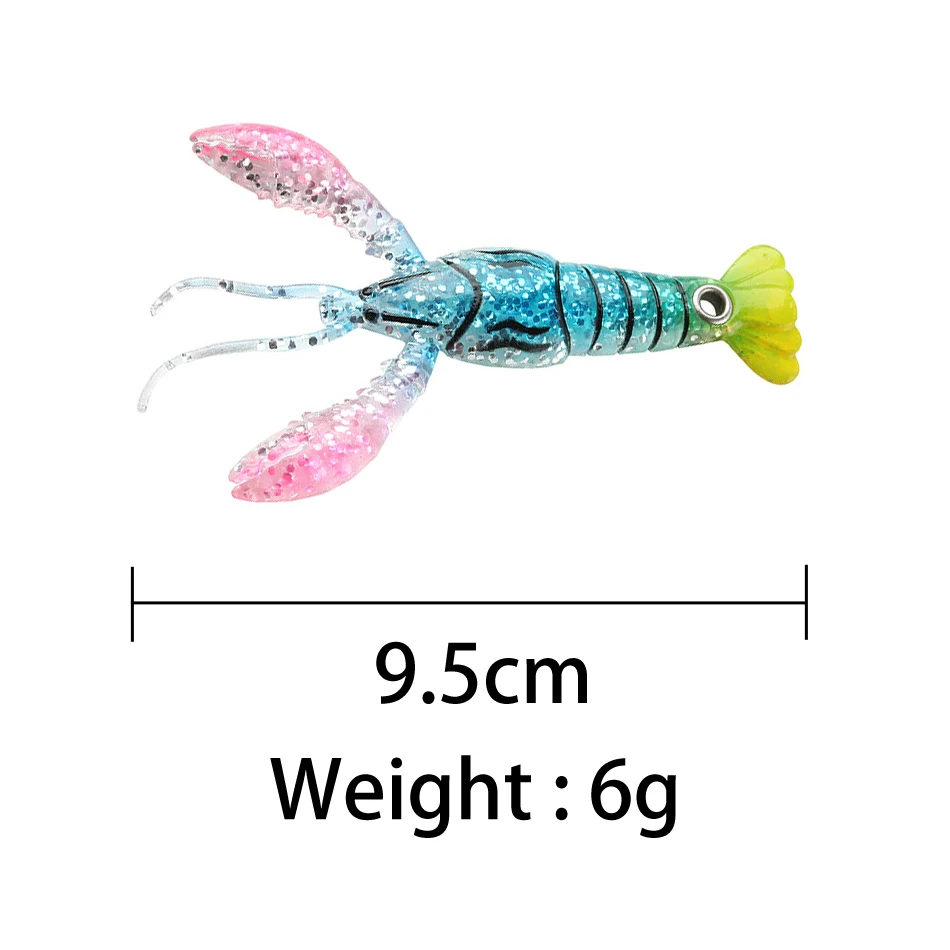 Señuelo luminoso de camarón Artificial, cebo de pesca suave, Wobbler, aparejos giratorios, 2 unidades por lote - imagen 3